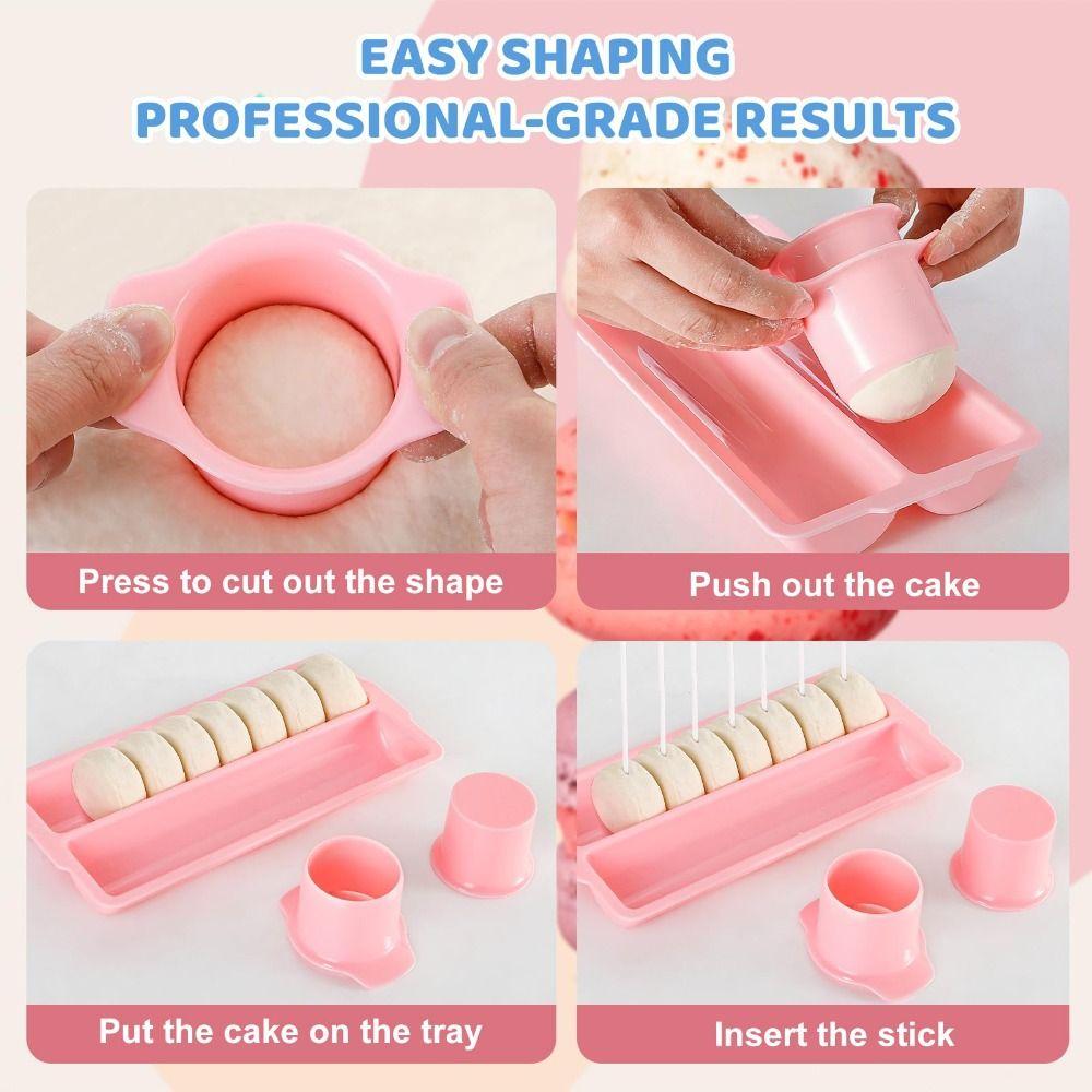 Creative Double Row Tray Cake Pop Mold Set Non-Stick Reusable Lollipop Mold with Acrylic Stand DIY Baking Tools Party Desserts