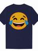 Crew Neck Polyester T-shirt - Smiling Face Design