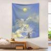 Hand-painted Oil Painting Cute Landscape Pattern Hanging Cloth Home Wall Decoration Tapestry Bedroom Living Room Tapestry