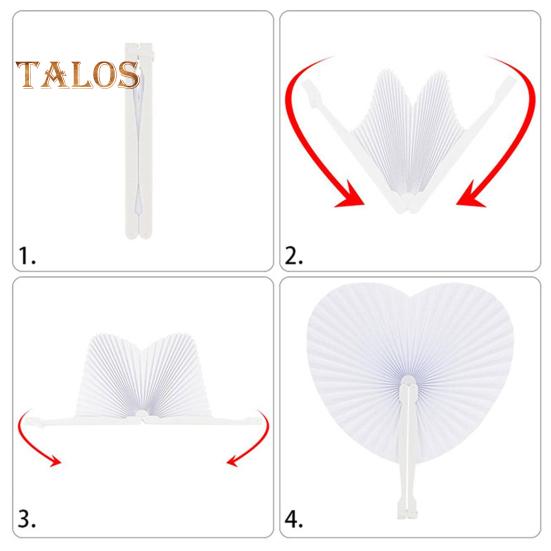 5 sztuk Love Heart składany wentylator biały papier DIY przenośny letni ręczny okrągły wentylator taniec wydajność zdjęcie rekwizyty ślub walentynki