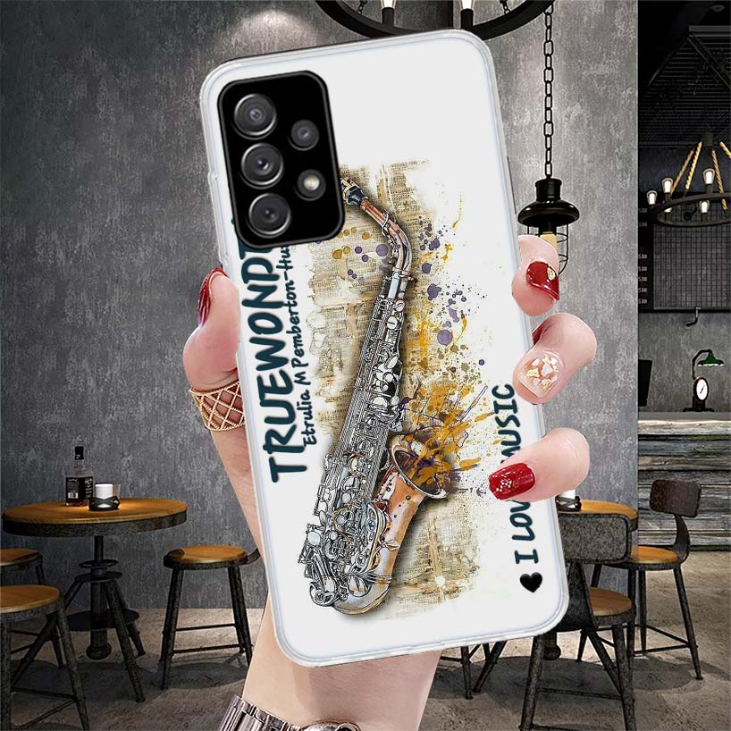 Music Saxophone Instrument Phone Case For Samsung Galaxy A13 A14 A15 A16 A17 A53 A54 A55 A56 A57 A33 A34 A35 A36 A37 A23 A24 A25