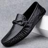 Fashion Soft Moccasins Leather Men Shoes 2025 New Flats Brand Mens Loafers High Quality Formal Casual Mens Business Formal Boat Shoes