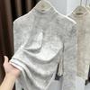 Pullovers Tops Women Autumn Winter Padded Blouse Oversized Half Turtleneck Loose Long Sleeve Shirt Slim Pullover Tops
