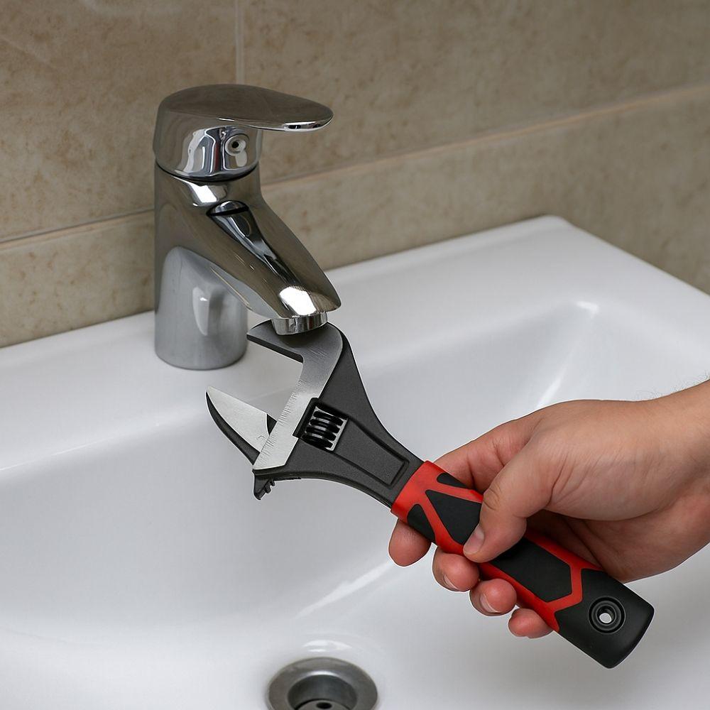 Large Opening Bathroom Wrench Sturdy Plumbing Wrench Adjustable Spanner  Tubing Hand Tool