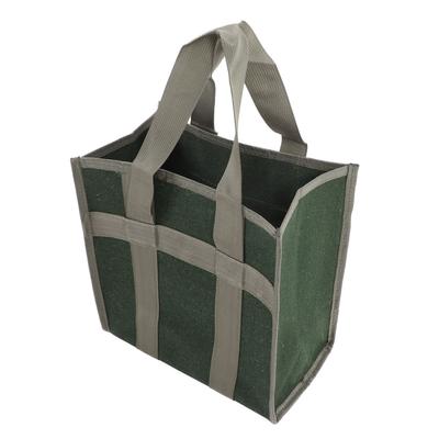 Werkzeugtasche mit weiter Öffnung OD Grün Canvas Große Kapazität Verschleißfest Wasserdicht Werkzeugaufbewahrungstasche für
