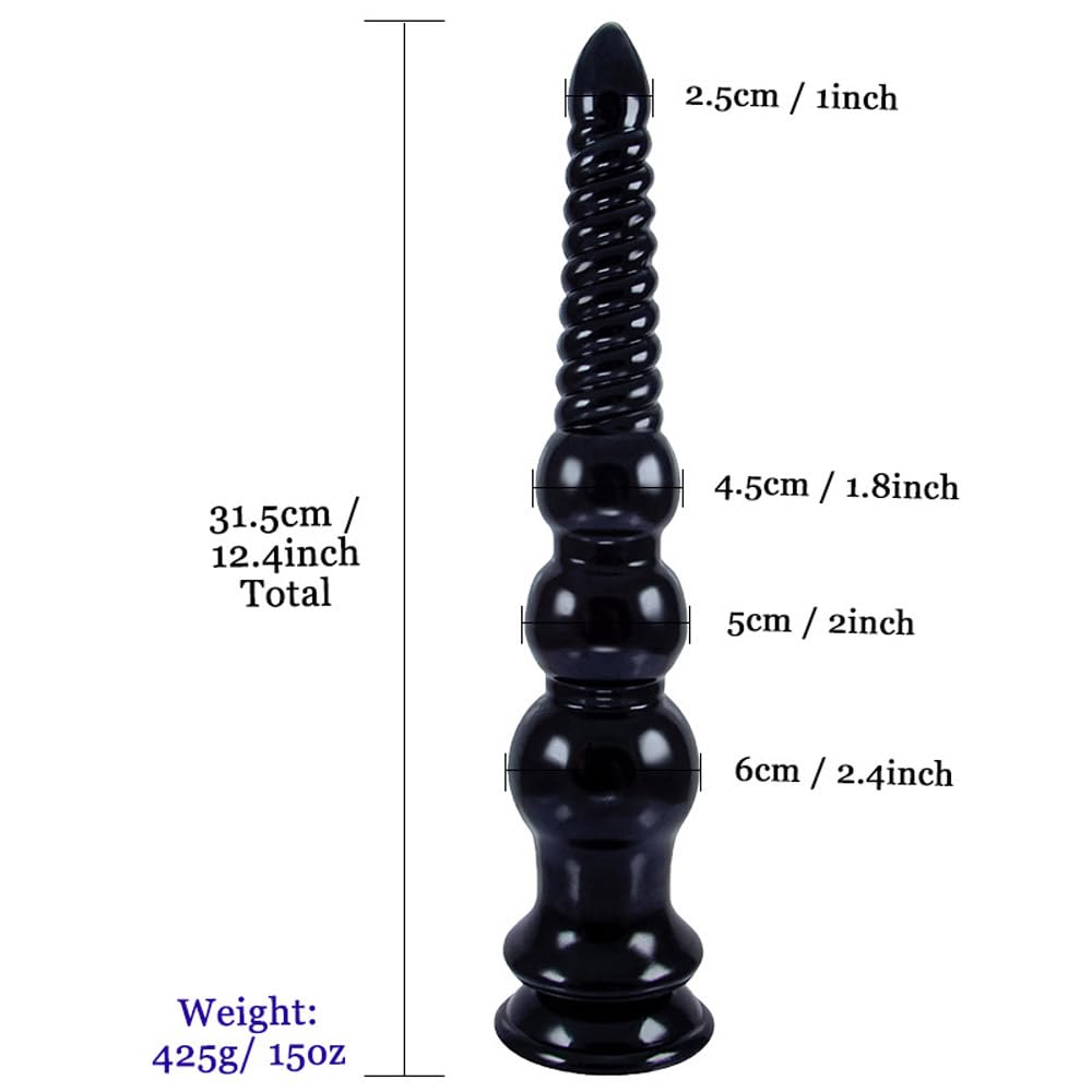 Hitasi Anal Extra Long Anal Anal with Suction Anal Soft Spiral Anal Anal For For Adult Anal Total Length Black Plug, Dildo, Beads, Dildo, Cup, Pearls,