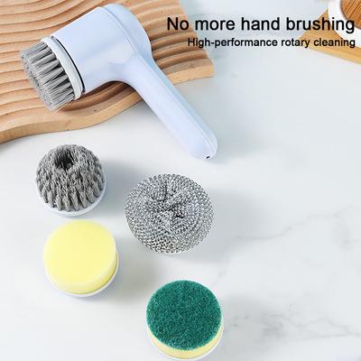 Electric Spin Scrubber Cordless Dish Scrubber Brush with 5 Brush Heads Bathroom Cleaning Brush for Kitchen Bathroom