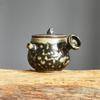 35ml Retro Coarse Pottery Mini Side Handle Pot Chinese Fingertip Teapot Handmade Tea Brewing Small Kettle Kung Fu Tea Teaware