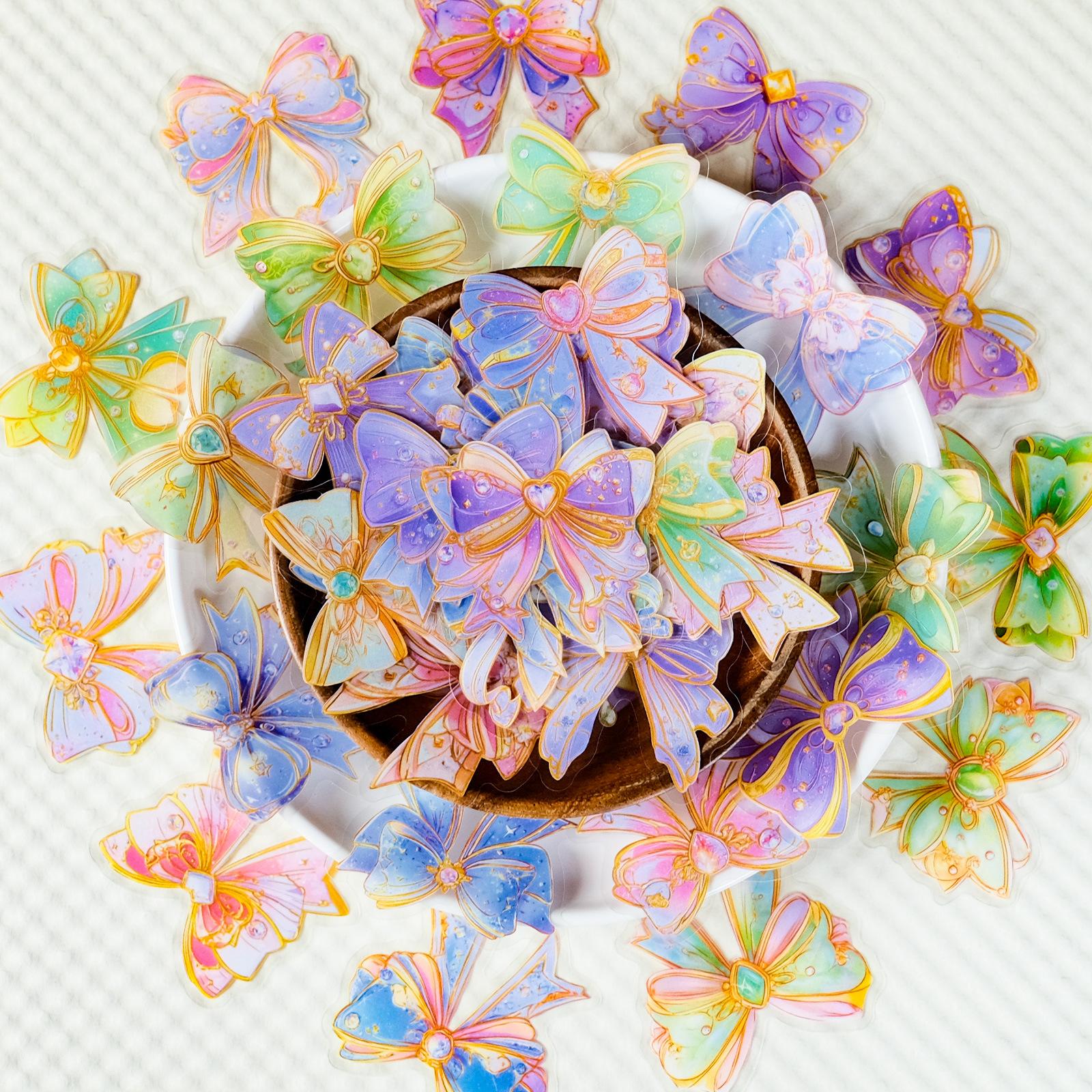 56 Dream Bow Transparent Pet Stickers Colorful Creative High Value Waterproof Decorative Stickers
