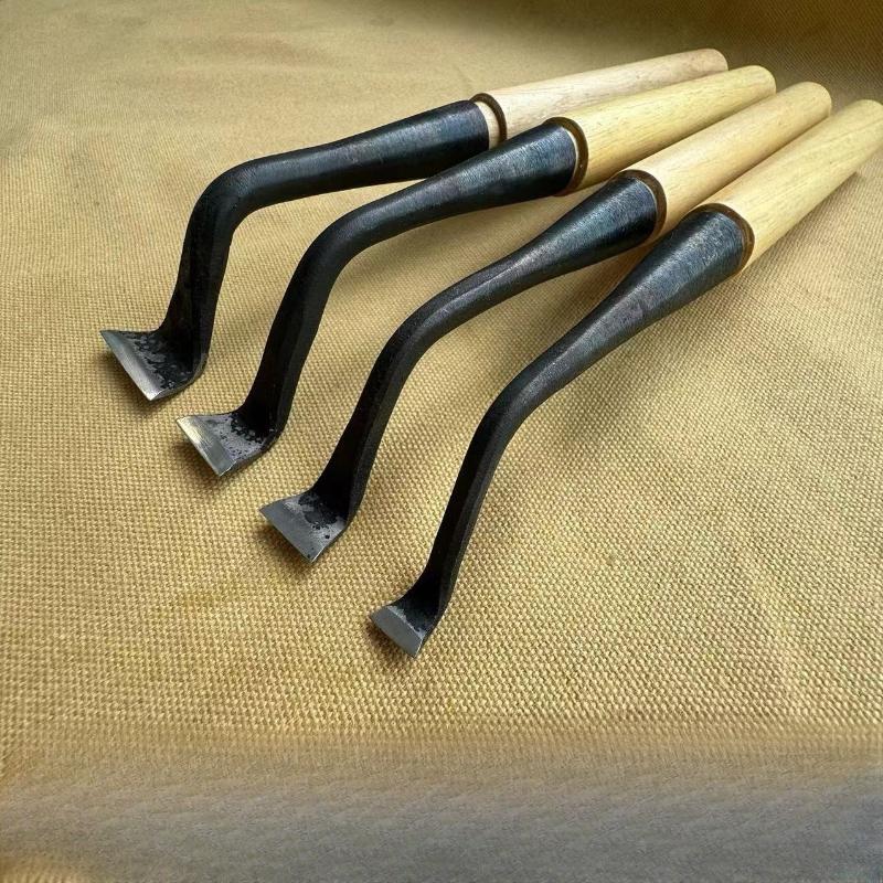 1PC Elbow Chisel Woodwork Carving Knife Dig Hole Spoon Knife Wood Working Chisels Dish Tray Tools
