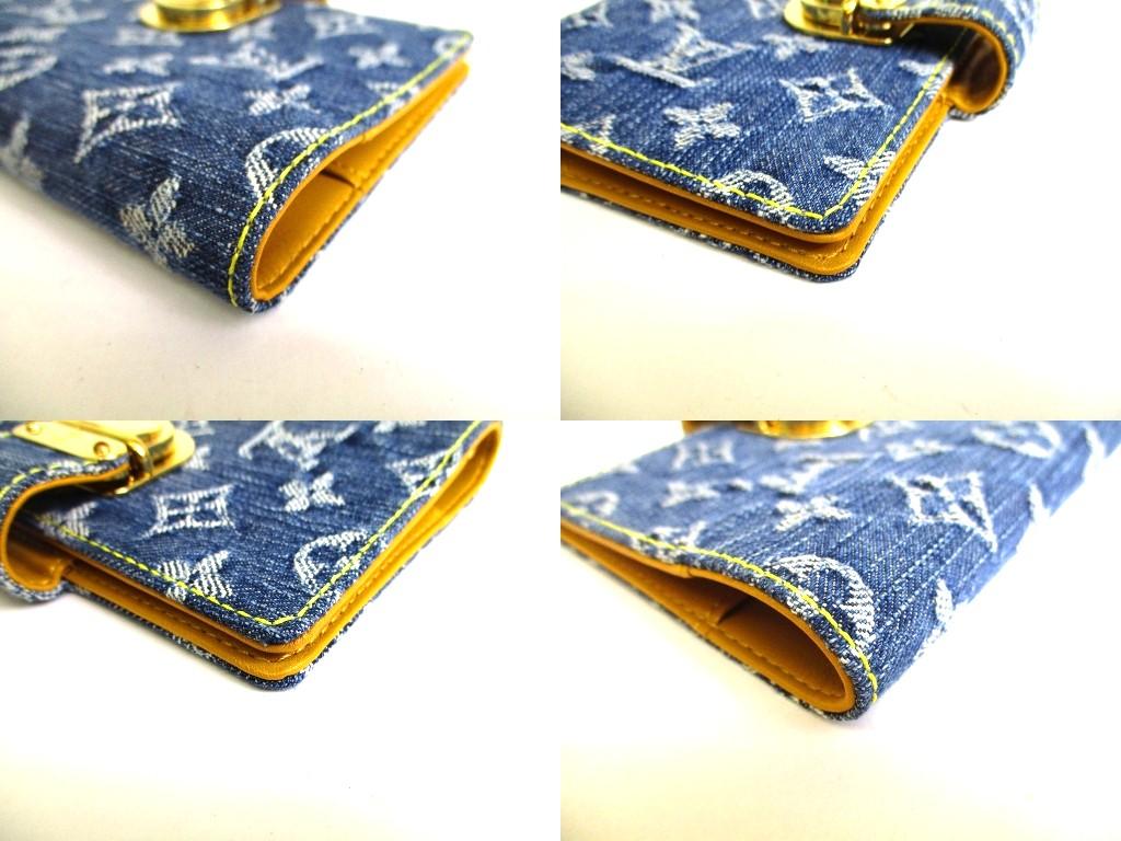 Authentic LOUIS VUITTON Monogram Blue Denim Document Holder Small Ring Agenda Cover #b265  Open Box