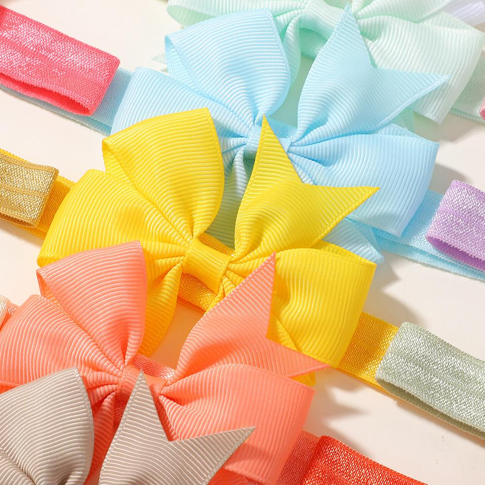 20pcs/set 6.1'' Grosgrain Ribbon Hair Bows Headbands for Baby Girls Elastic Hair Band Newborn Toddler Photo Props Accessories