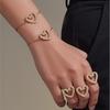 Boucles d'oreilles Bague Bracelet Collier Cœur de Cygne en Acier Inoxydable Chaîne Plaqué Or 18 carats Colliers Bracelets Bagues Boucles d'oreilles pour Femmes