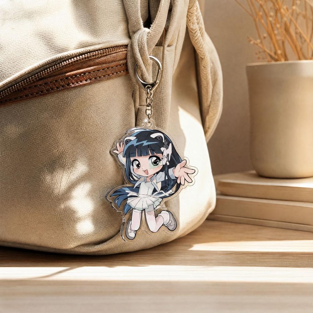 Decorative Acrylic Keychain Charm for Bags, Backpacks, Keys and Purse Accessories