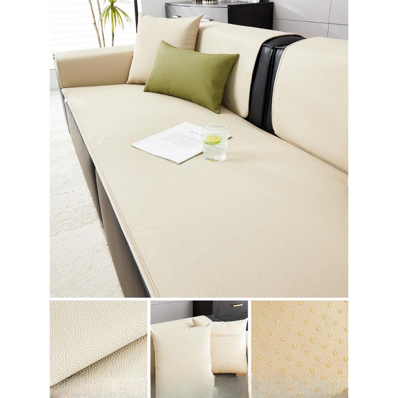 

Водонепроницаемая подушка для дивана из искусственной кожи с узором личи, универсальная светлая роскошная подушка на четыре сезона, роскошная спинка, полотенце, нескользящий чехол 60*60cm