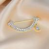 Broche de haute qualité, nouvelle, exquise, entièrement pavée de diamants, sourire, goutte d'eau, visage souriant, mignonne, polyvalente, tendance, accessoires de épingle pour costume, manteau