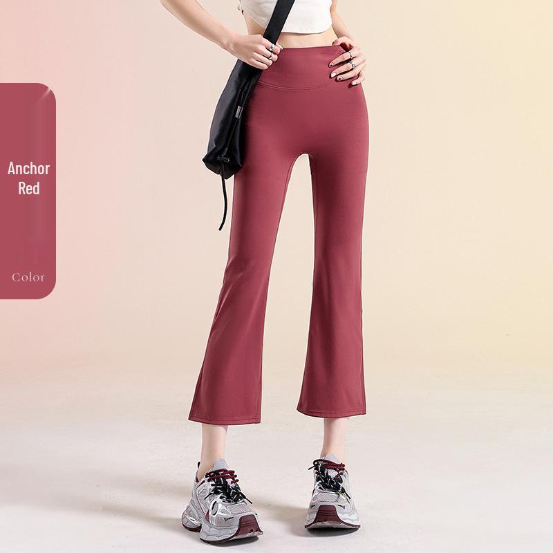 

Women s High-Waisted Micro-Flare Ice Silk Yoga Pants - Slimming, Summer-Ready, Petite Fit, Outdoor Wear L (for 110-125 jin)