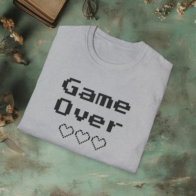 Game Over T Shirt Retro Gamer  Bit Gaming Funny Video Old School Arcade Humor Geeky S Kid