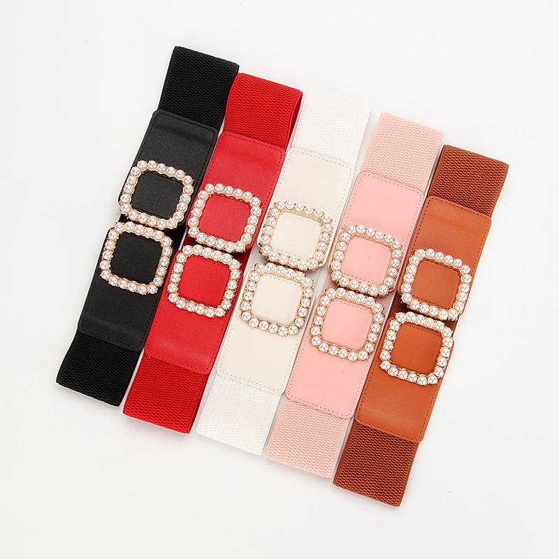 New Women's Elastic Belt Decoration with Dress Simple Versatile Fashion Waist-tight Wide Waist-tight Women's Belt