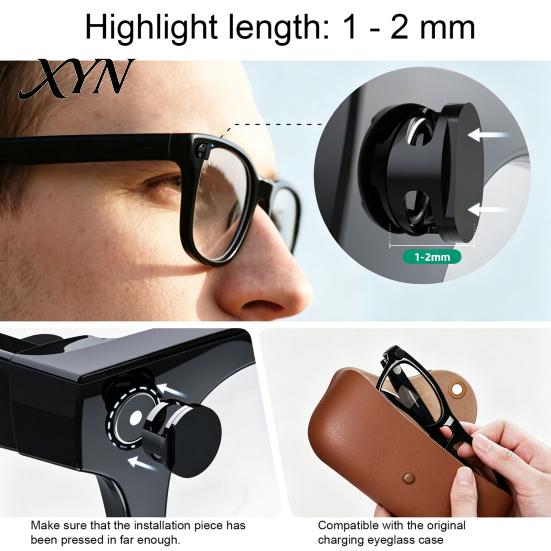 Privacy Camera Cover for Meta Smart Glasses, Signal Friendly Light Dimmable Glasses Accessory Sticker with Snap And Slide Design, Easy Install Lens