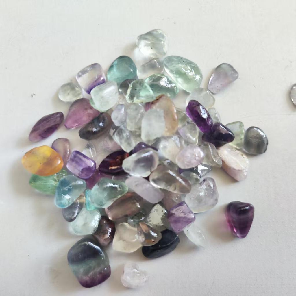 Natürlicher Fluoritstein Energieheilung Kristallstein Heimdekoration Stein Schmuckherstellung DIY Armband Halskette Zubehör