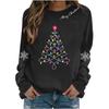 Women's Stylish Casual Christmas Print Pullover Sweatshirt for Holiday Party and Everyday Wear