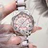 Damenuhr Luxus Drehende Diamantzifferblatt Armbanduhr Wasserdicht Modisch Elegant Hochwertiges Temperament Runde Damenuhren
