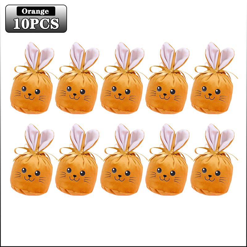 

Великодні мішечки-затяжки з вушками кролика для дітей, подарункові пакети та святкові прикраси 13x11cm
