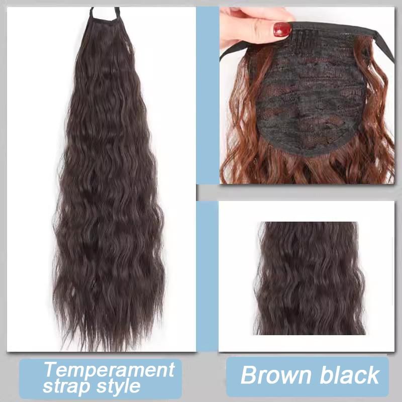 Hestehale-parykk, krøllete hår, bølgebånd og naturlig hårtilbehør for daglig bruk