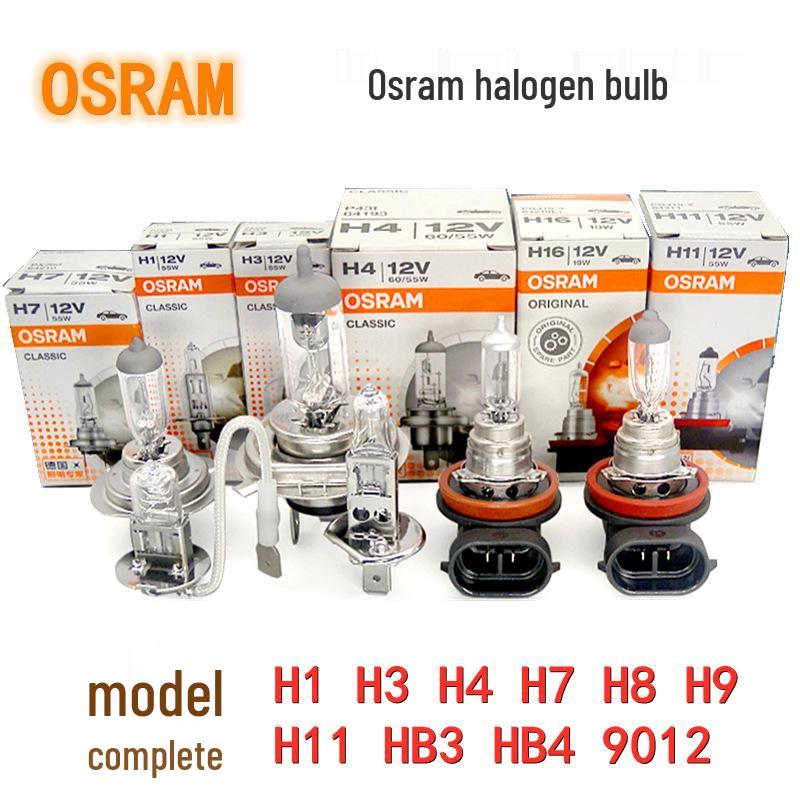 Osram H4 H7 H1 H3 H11 Halogen Car Headlight & Fog Light Bulbs for High/Low Beam & Trucks