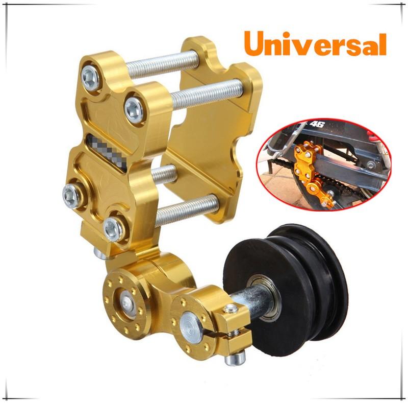Universal Golden Aluminum Adjuster Chain Tensioner Bolt On Roller Motorcycle Chopper ATV Pit Bike