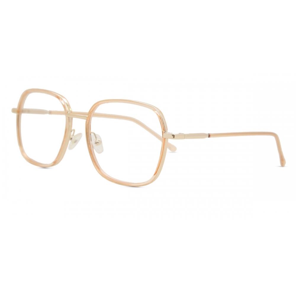 Full Rim Square Transparent Brown Rose Gold Smartbuy Collection Nielsen Mtr 94e Fashion Unisex Eyeglasses