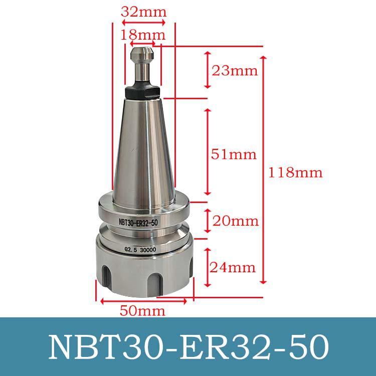 High Precision CNC Engraving Machine Tool Holder NBT30/SK10/16 with Dynamic Balance and Collet Wrench