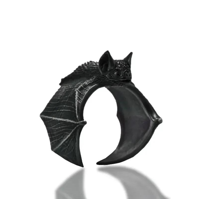

2026 New Retro Gothic Bat Open Ring Men s and Women s Punk Cool Ring Nightclub Bar Handmade Ring