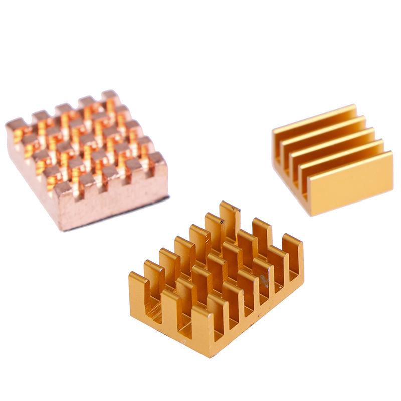 3Pcs/Set Raspberry Pi 4B Copper Cooling Pad Heatsink Radiator Cooling Kit