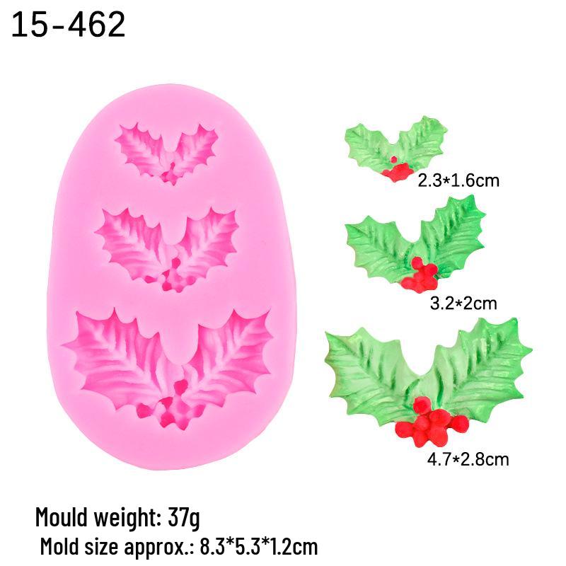 Силиконовая форма для рождественского листа падуба для украшения торта и шоколада