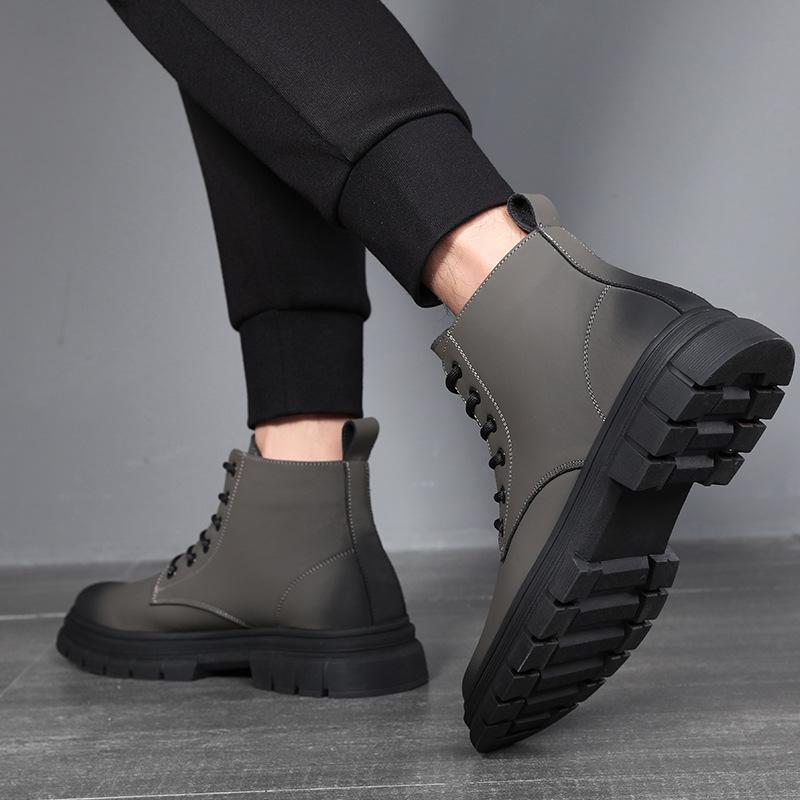 Fashion Men's Casual Autumn Winter Boots Lace-up Original Leather Shoes Tooling Work Boot Outdoors Cowboy Platform Ankle Botas Masculina