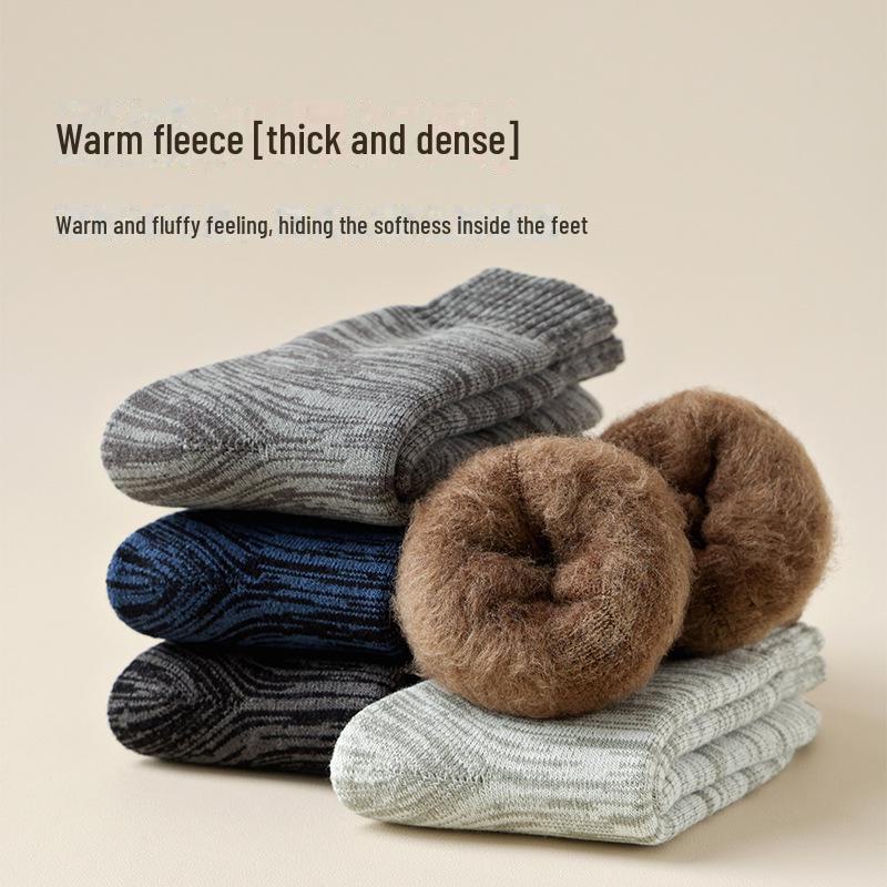 Men's Thick Plush Mid-Tube Socks - 70g Warm Winter Floor Socks.