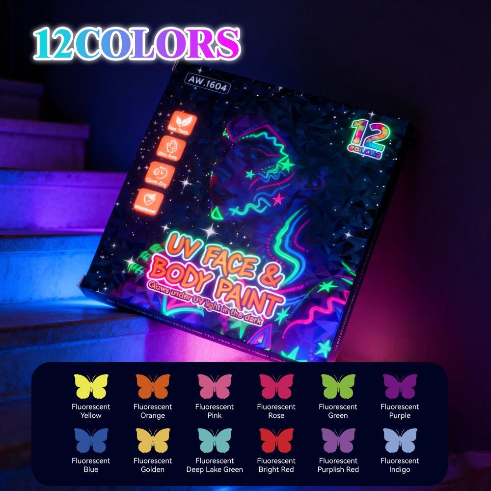12-18 Colors Colorful Luminous Pen Set Human Face Paint Pen Student Children Painting Fluorescent Marker Glow-in-the-dark Pen