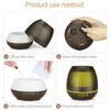 500ml Wood Grain Aromatherapy Diffuser & USB Humidifier - Large Capacity, Retro Design