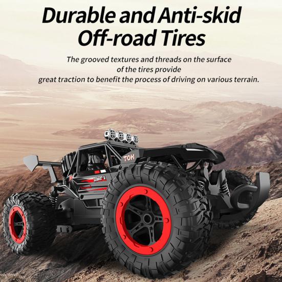 2.4GHz Remote Control Off-Road Car 4 Wheels Rechargeable Electric RC Stunt Car High Speed Vehicle Crawler Truck Toy Toddlers Boys Girls Gift