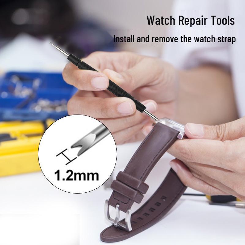 Watch Strap Adjuster & Removal Tool: 1.2 Small Lug Double-Ended Screwdriver with Rubber Sleeve Protection