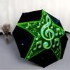 1pc Music Notes Star Automatic Open/Close Umbrella 8-Rib Strong Frame, Portable Travel Umbrella for Women & Men, Birthday Gift Parties 032