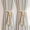 2PCS Bohemian Style Curtain Strip with Meteor Wood Beads, Used for Home Decoration In Living Rooms, Bedrooms, and Kitchens