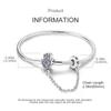 925 Silver Bracelet Heart Perfume Colorful Zircon Clasp Snake Chain Fit Original Charms DIY Jewelry