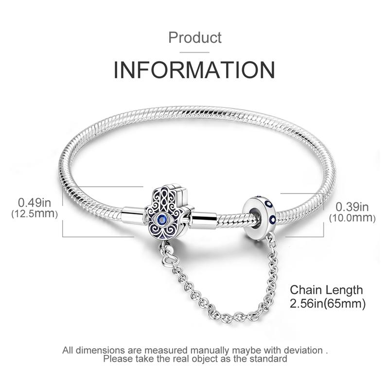 925 Silver Bracelet Heart Perfume Colorful Zircon Clasp Snake Chain Fit Original Charms DIY Jewelry