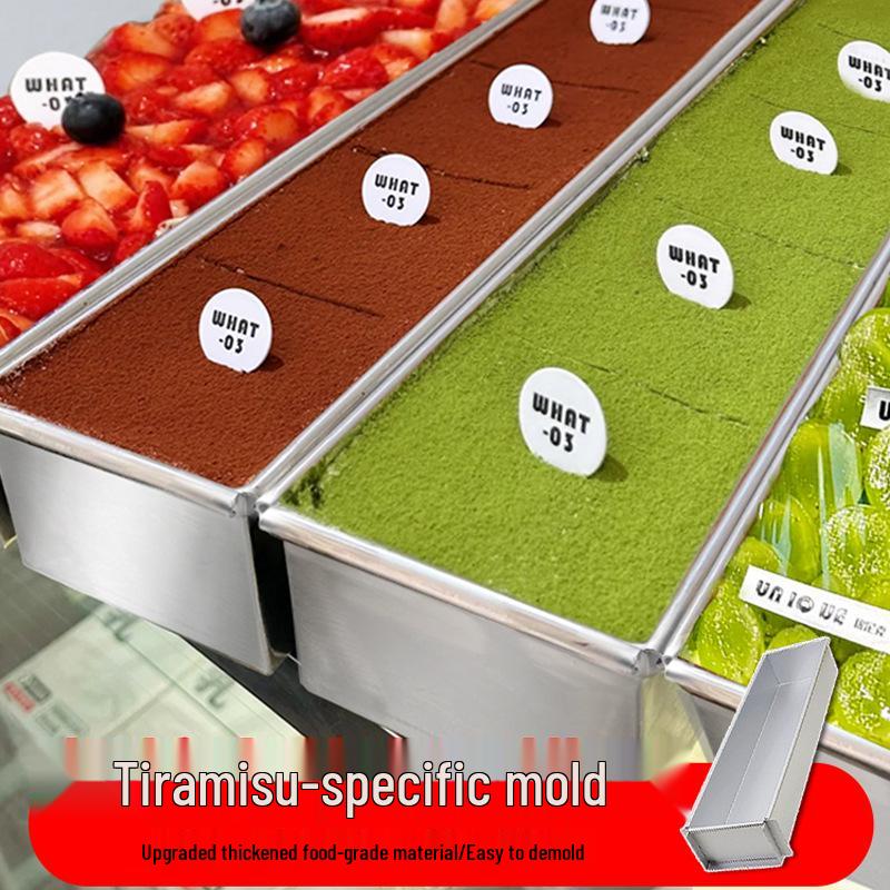 Forma Retangular de Alumínio para Tiramisu com Tampa - Bandeja e Base para Bolo Mousse