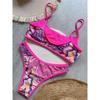 Bikini Brasiliano Sexy Stampato a Taglio Alto Gamba Femminile Costume da Bagno Donna Costume da Bagno Due Pezzi Set Bikini Costumista Costume da Bagno Swim