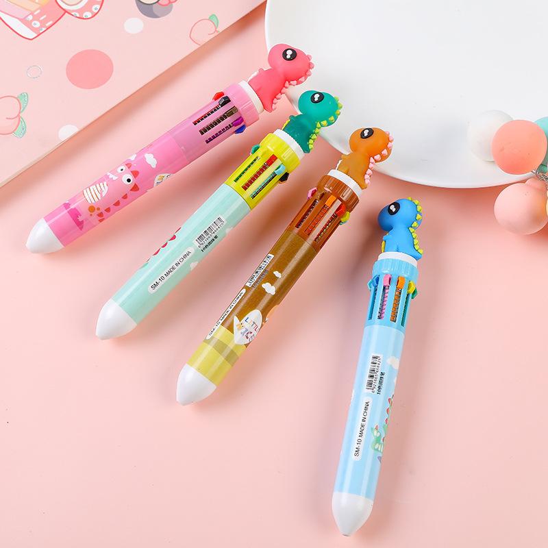 4pcs Creative and Cute New Oil Pen Ten Color Internet Celebrity Multi functional Multi color One 10 Color Ball Pen