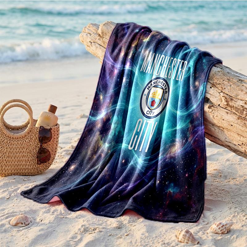 Asciugamano da Spiaggia in Microfibra con Stampa Manchester City Asciugatura Rapida Assorbente Grande Asciugamano per Spiaggia Nuoto Viaggio